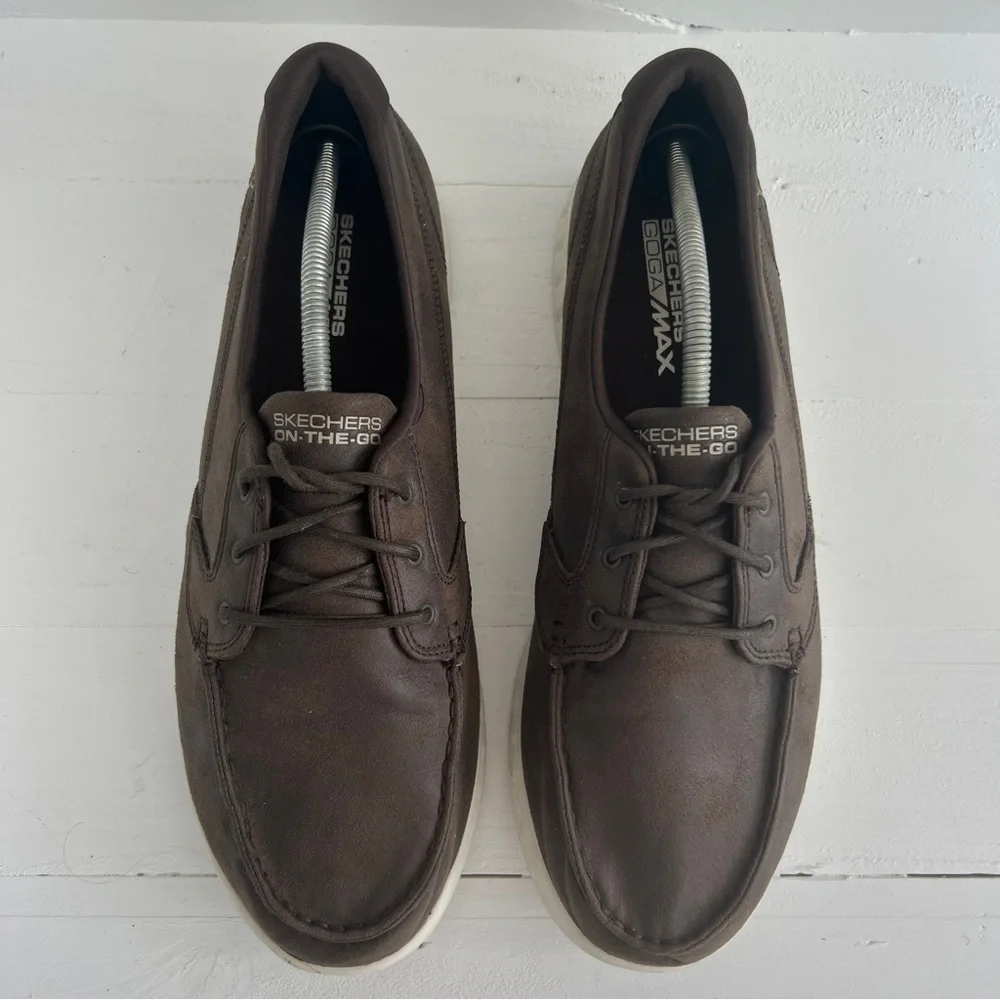 Skechers Brown Slide On Boat Shoes Men's 13 On The Go Glide In Gen 5 Goga Max
